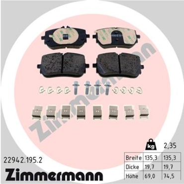 Zimmermann Brake pads for MERCEDES-BENZ CLA (C118) front