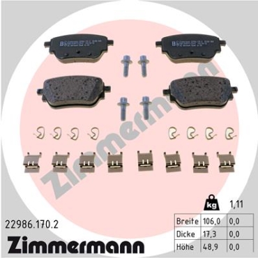 Zimmermann Brake pads for MERCEDES-BENZ CLA Shooting Brake (X118) rear