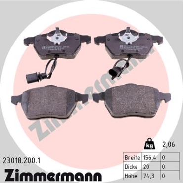 Zimmermann Brake pads for VW PASSAT (3B3) front