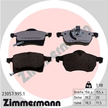 Zimmermann rd:z Brake pads for OPEL ASTRA G Kasten (F70) front