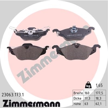 Zimmermann Brake pads for OPEL ASTRA G Coupe (T98) front