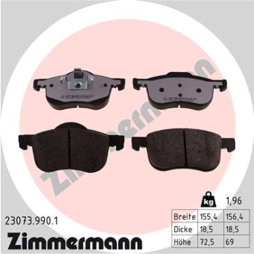 Zimmermann rd:z Brake pads for VOLVO V70 I (875, 876) front