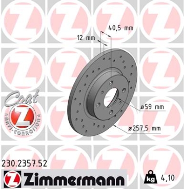 Zimmermann Sport Brake Disc for FIAT PUNTO Van (176_) front