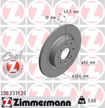 Zimmermann Brake Disc for OPEL ADAM (M13) rear