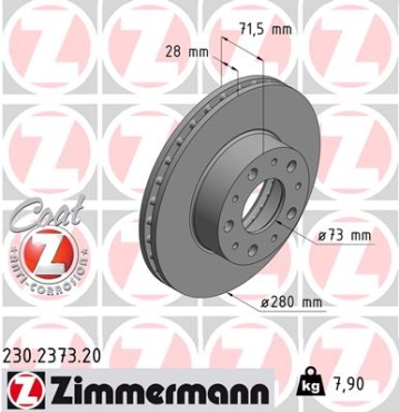 Zimmermann Brake Disc for PEUGEOT BOXER Pritsche/Fahrgestell front