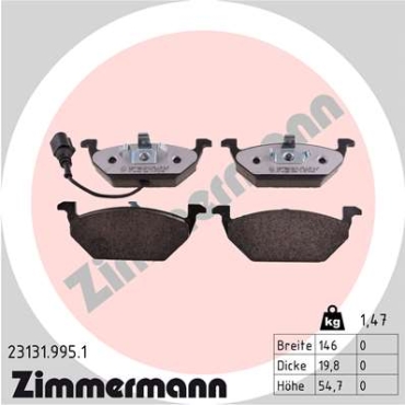 Zimmermann rd:z Brake pads for VW JETTA IV (162, 163, AV3, AV2) front
