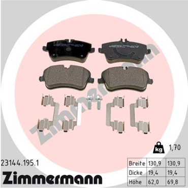 Zimmermann Brake pads for MERCEDES-BENZ CLK (C209) front