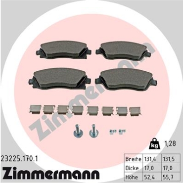 Zimmermann Brake pads for OPEL MERIVA A Großraumlimousine (X03) front