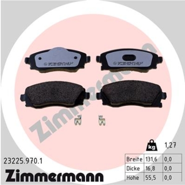 Zimmermann rd:z Brake pads for OPEL MERIVA A Großraumlimousine (X03) front