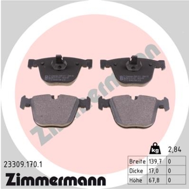Zimmermann Brake pads for ROLLS-ROYCE PHANTOM VII Coupe (RR3) rear