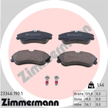 Zimmermann Brake pads for CITROËN XSARA (N1) front