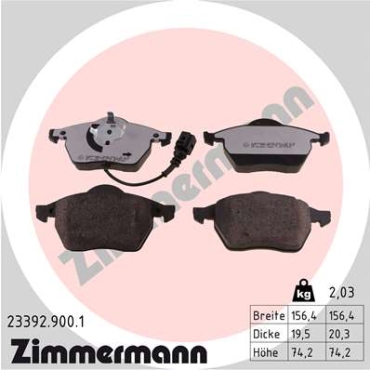 Zimmermann rd:z Brake pads for SEAT TOLEDO II (1M2) front