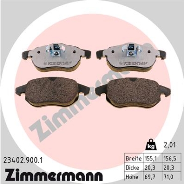 Zimmermann rd:z Brake pads for OPEL SIGNUM CC (Z03) front