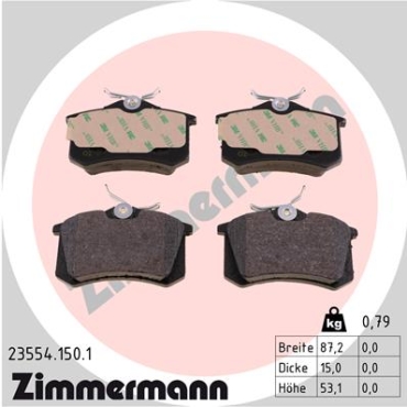 Zimmermann Brake pads for RENAULT MEGANE Scenic (JA0/1_) rear