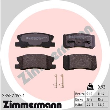 Zimmermann Brake pads for MITSUBISHI GRANDIS (NA_W) rear