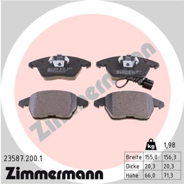 Zimmermann Brake pads for VW GOLF VI Cabriolet (517) front