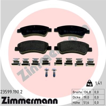 Zimmermann Brake pads for CITROËN C3 Picasso front