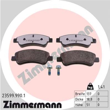 Zimmermann rd:z Brake pads for CITROËN C4 I (LC_) front