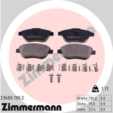 Zimmermann Brake pads for FIAT IDEA (350_) front