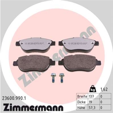 Zimmermann rd:z Brake pads for FIAT DOBLO Großraumlimousine (119_, 223_) front