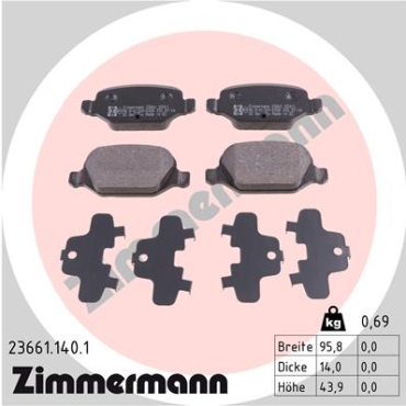 Zimmermann Brake pads for LANCIA MUSA (350_) rear