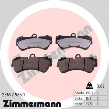 Zimmermann rd:z Bremsbeläge für PORSCHE CAYENNE (9PA) vorne