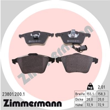 Zimmermann Brake pads for VW PASSAT CC (357) front