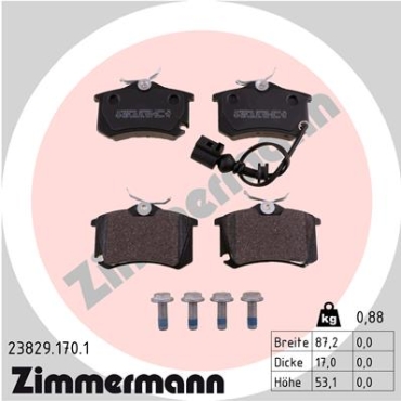 Zimmermann Brake pads for SEAT CORDOBA (6L2) rear