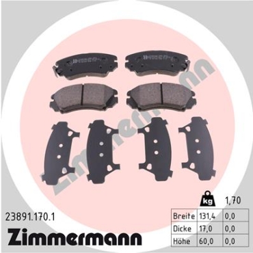 Zimmermann Brake pads for HONDA INSIGHT (ZE) front