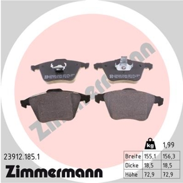 Zimmermann Brake pads for MAZDA 3 (BL) front
