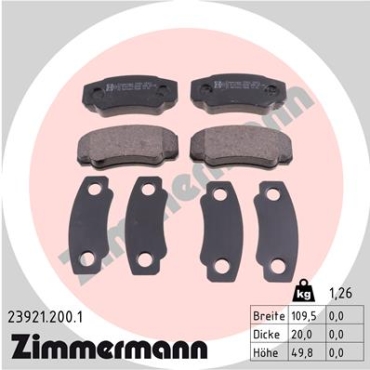 Zimmermann Brake pads for CITROËN JUMPER Kasten (244) rear