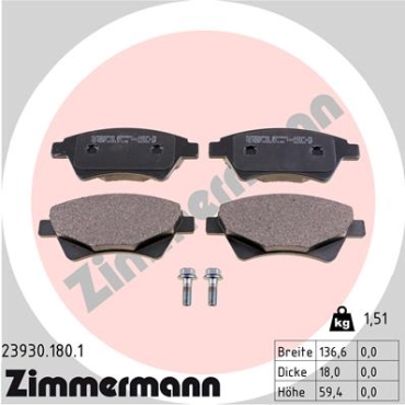 Zimmermann Brake pads for RENAULT SCÉNIC II (JM0/1_) front