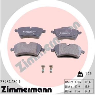 Zimmermann Brake pads for MINI MINI CLUBVAN (R55) front