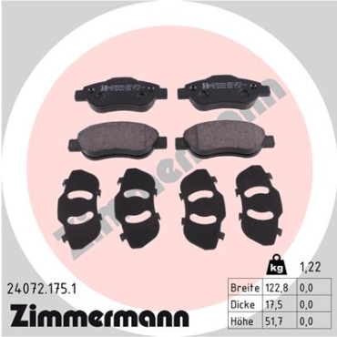 Zimmermann Brake pads for FIAT PANDA / PANDA CLASSIC (169_) front