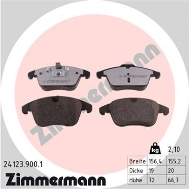 Zimmermann rd:z Brake pads for LAND ROVER RANGE ROVER EVOQUE Cabriolet (L538) front