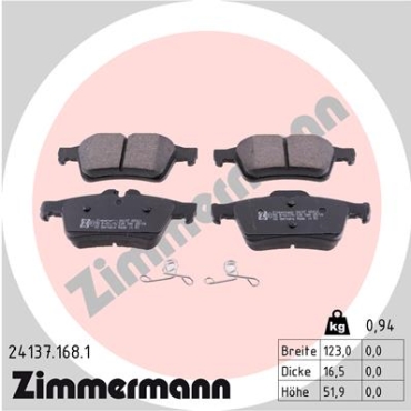 Zimmermann Brake pads for MAZDA 3 (BL) rear