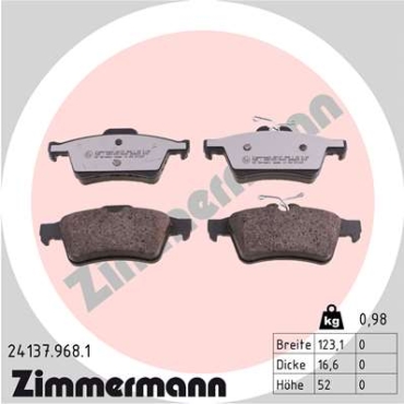 Zimmermann rd:z Brake pads for CITROËN C5 III (RD_) rear
