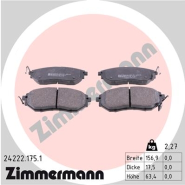 Zimmermann Brake pads for SUBARU LEVORG front
