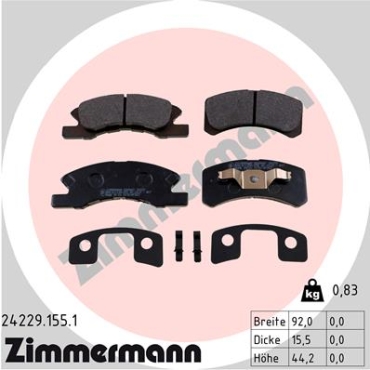 Zimmermann Brake pads for MITSUBISHI ATTRAGE Stufenheck (A1_A) front