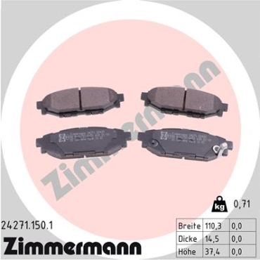 Zimmermann Bremsbeläge für TOYOTA GT 86 Coupe (ZN6_) hinten