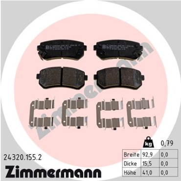 Zimmermann Brake pads for KIA RIO II Stufenheck (JB) rear