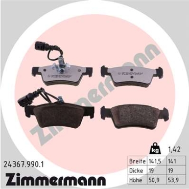 Zimmermann rd:z Brake pads for VW TOUAREG (7LA, 7L6, 7L7) rear