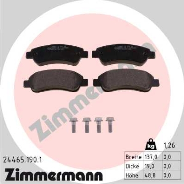 Zimmermann Brake pads for PEUGEOT BOXER Kasten rear
