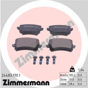 Zimmermann Brake pads for VW SHARAN (7N1, 7N2) rear