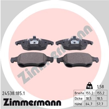 Zimmermann Brake pads for PEUGEOT PARTNER Kasten front