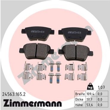 Zimmermann Bremsbeläge für VW GOLF VII (5G1, BQ1, BE1, BE2) hinten