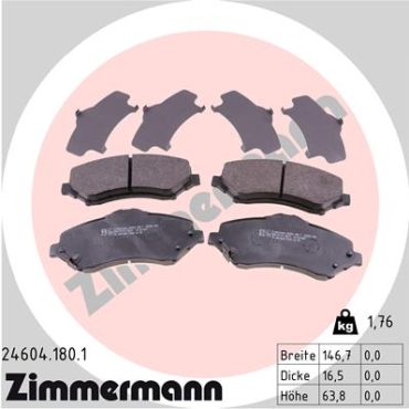 Zimmermann Brake pads for CHRYSLER GRAND VOYAGER V (RT) front