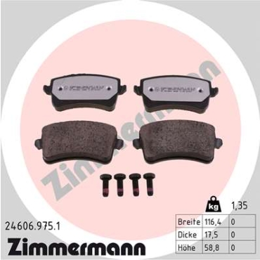 Zimmermann rd:z Brake pads for AUDI A4 (8K2, B8) rear