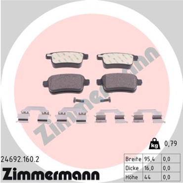 Zimmermann Bremsbeläge für MERCEDES-BENZ CITAN Mixto (415) hinten