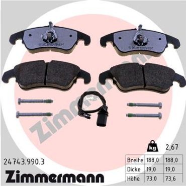 Zimmermann Brake pads for AUDI A5 (8T3) front